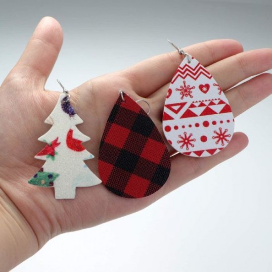 16 Pair Teardrop Leather Earrings Christmas Tree Earring For Women Petal Dangle Drop Earring Lightweight 16 Pair Teardrop Leather Earrings Christmas Tree Earring For Women Petal Dangle Drop Earring Lightweight